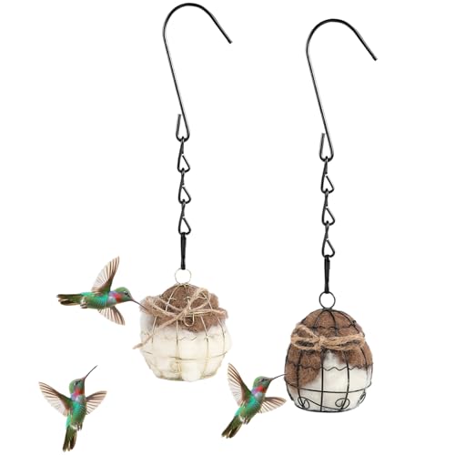 Bird Nesting Material, Hummingbird Nesters, Natural Alpaca Wool Material &amp;#8203;for Wild Birds, Design for Bird Lover Gifts, Nesting Balls for Wild Birds, Refillable Outdoor Birds Nesting Station