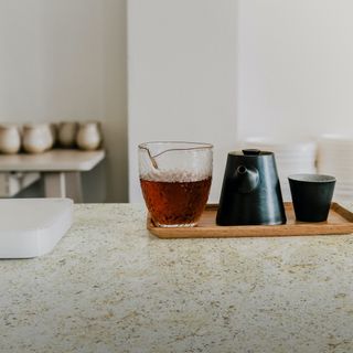 granite worktop close up