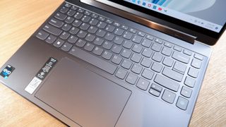 The Yoga 9i Gen 7 features a spacious keyboard that's comfortable to type on.