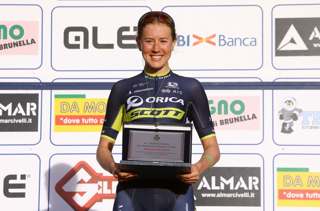 Jessica Allen (Orica-Scott) was rewarded for her aggressive riding
