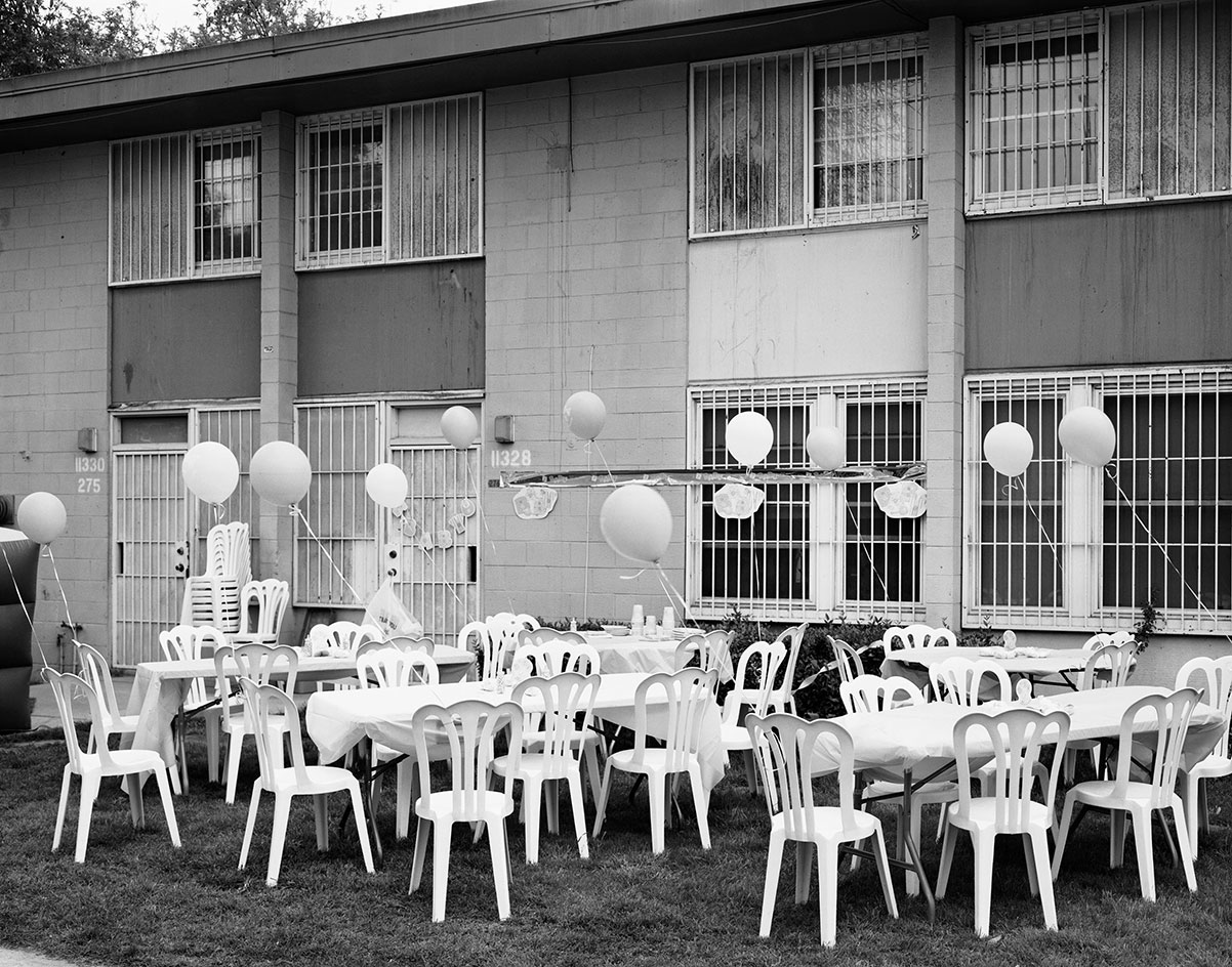 Chairs are arranged serially