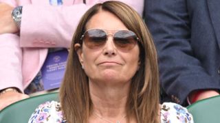 Carole Middleton attends Day Three of Wimbledon 2022 at the All England Lawn Tennis and Croquet Club on June 29, 2022 in London.