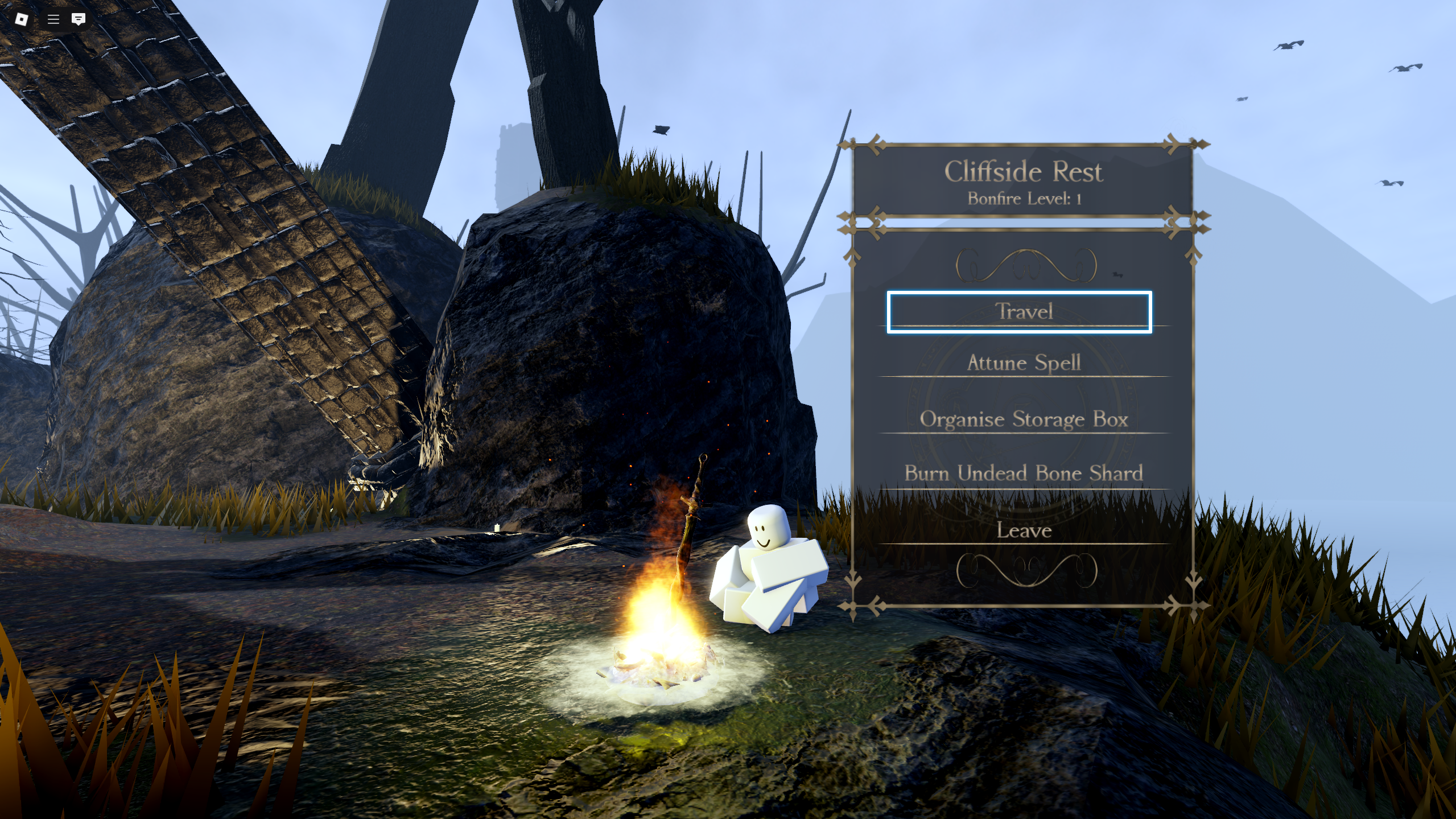 Sitting at a bonfire