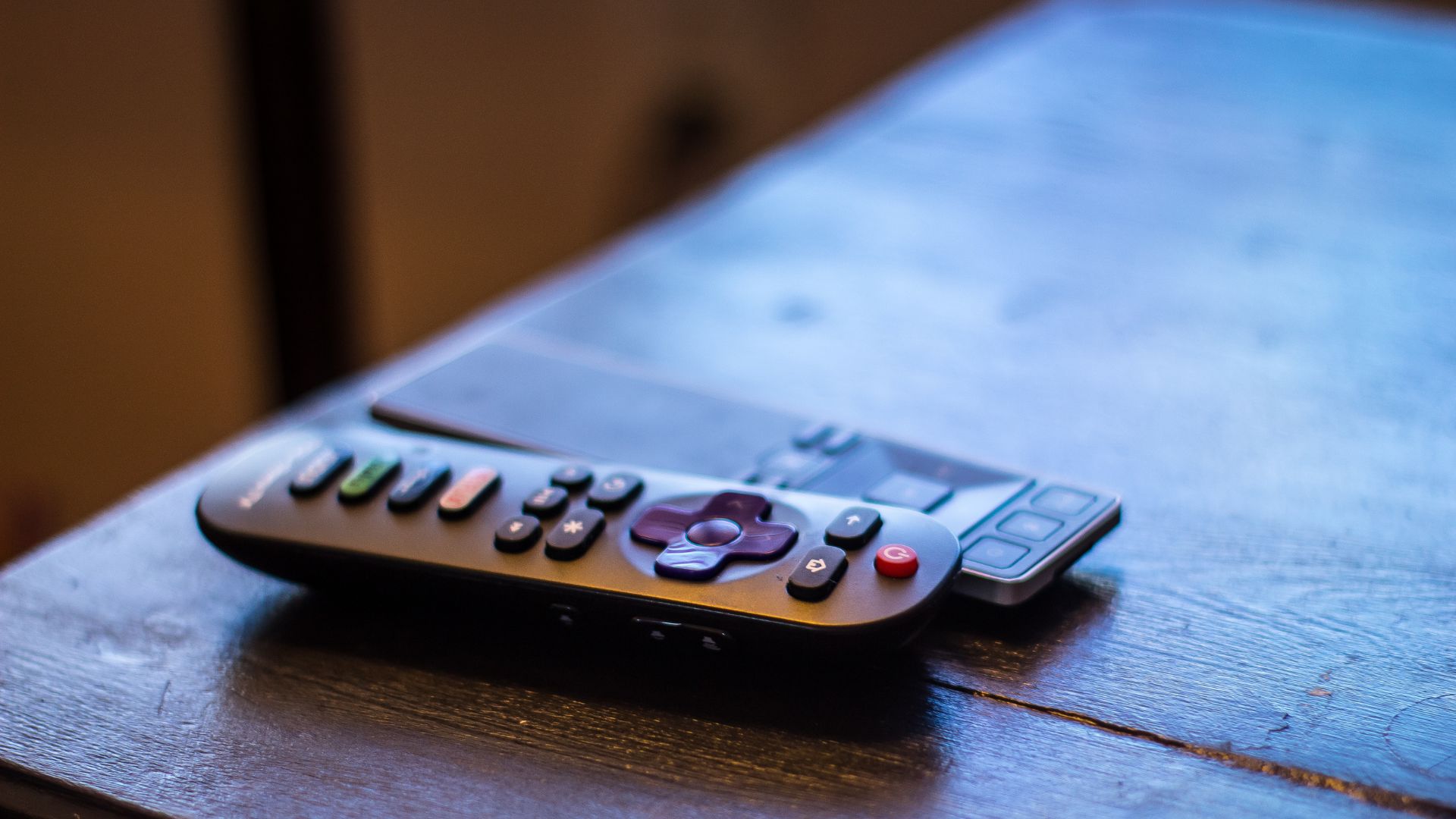 picture of remote control on coffee table