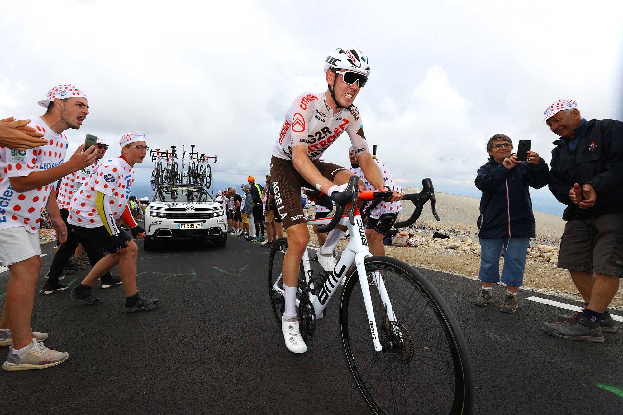 MALAUCENE FRANCE JULY 07 Ben Oconnor of Australia and AG2R Citron Team during the 108th Tour de France 2021 Stage 11 a 1989km km stage from Sorgues to Malaucne Mont Ventoux 1910m Public Fans Landscape LeTour TDF2021 on July 07 2021 in Malaucene France Photo by Tim de WaeleGetty Images