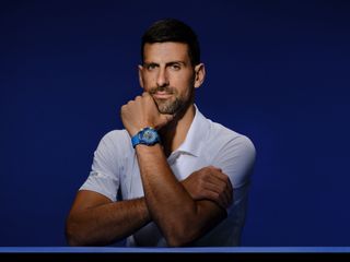 Novak Djokovic wears an Hublot watch