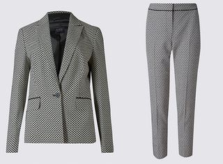 Mono Jacquard Jacket and Trousers Set