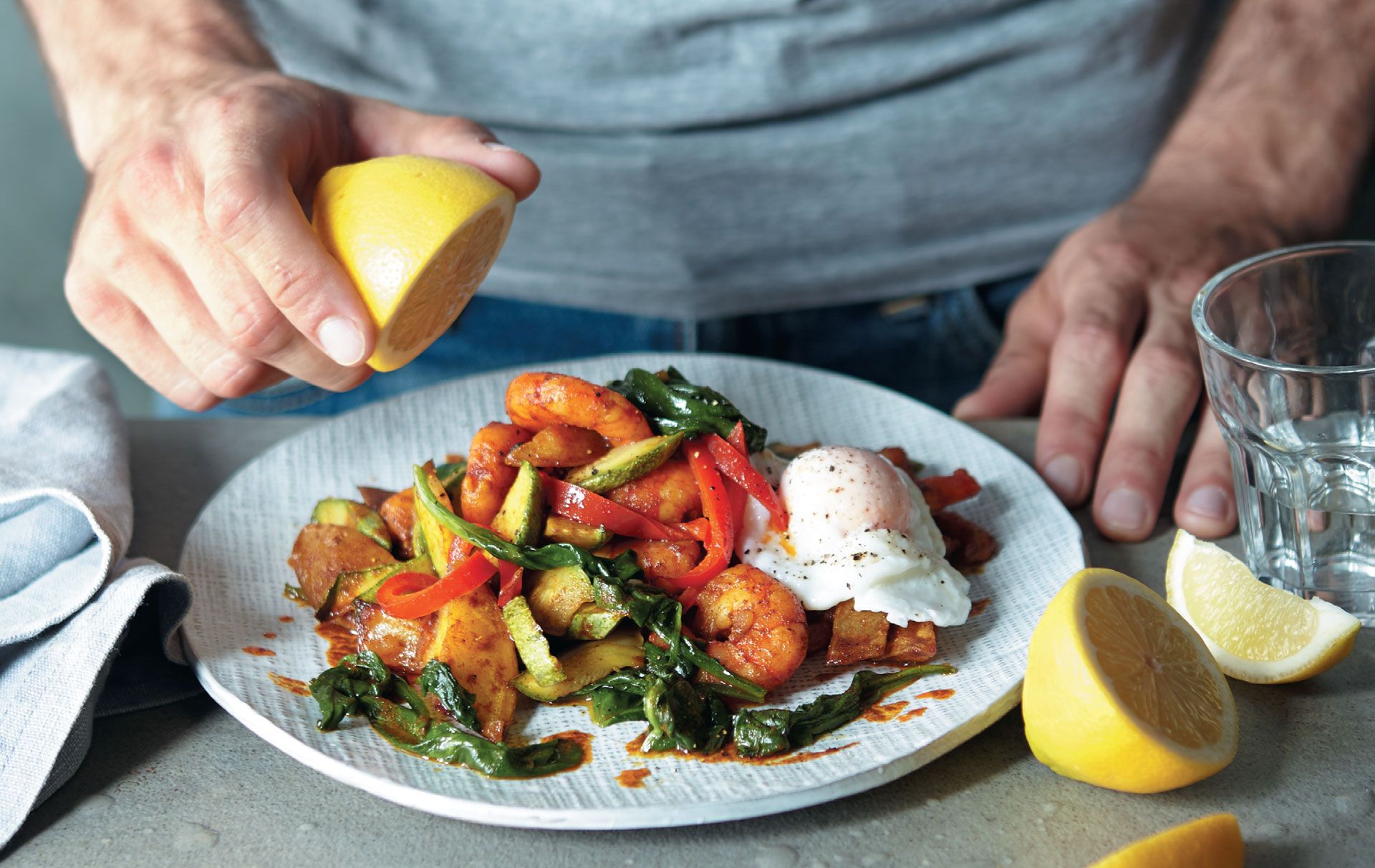 Lean in 15 spiced prawns and potatoes recipe