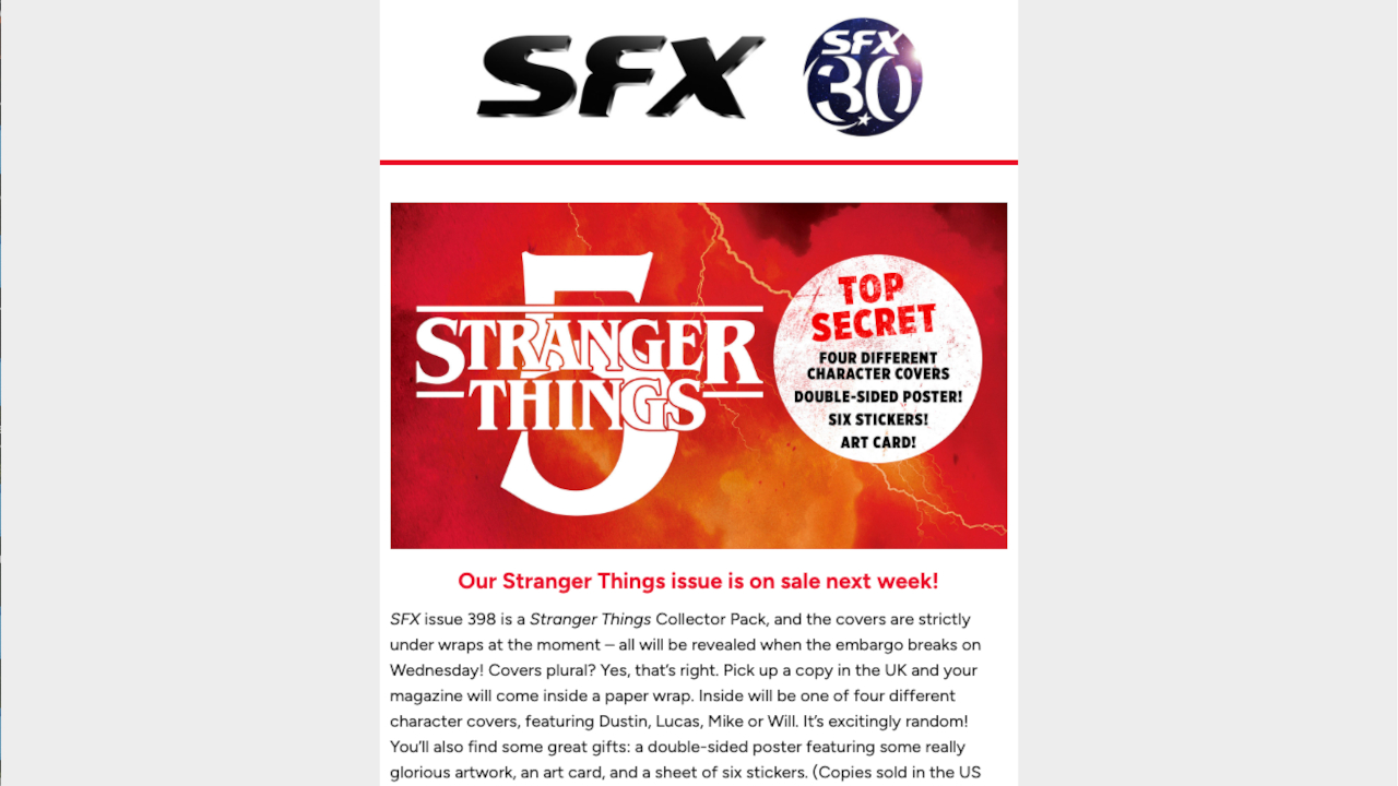 The SFX newsletter.