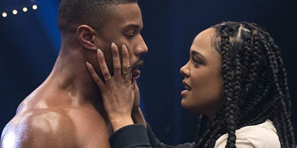 Creed II Adonis and Bianca have a conversation in the ring