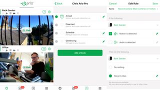 The app for the Arlo Pro with its preview windows