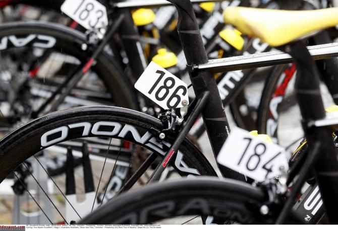 Max Walsleben's bike gets a little wet
