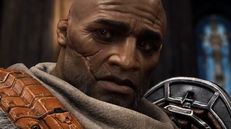 Doom: The Dark Ages character wincing 