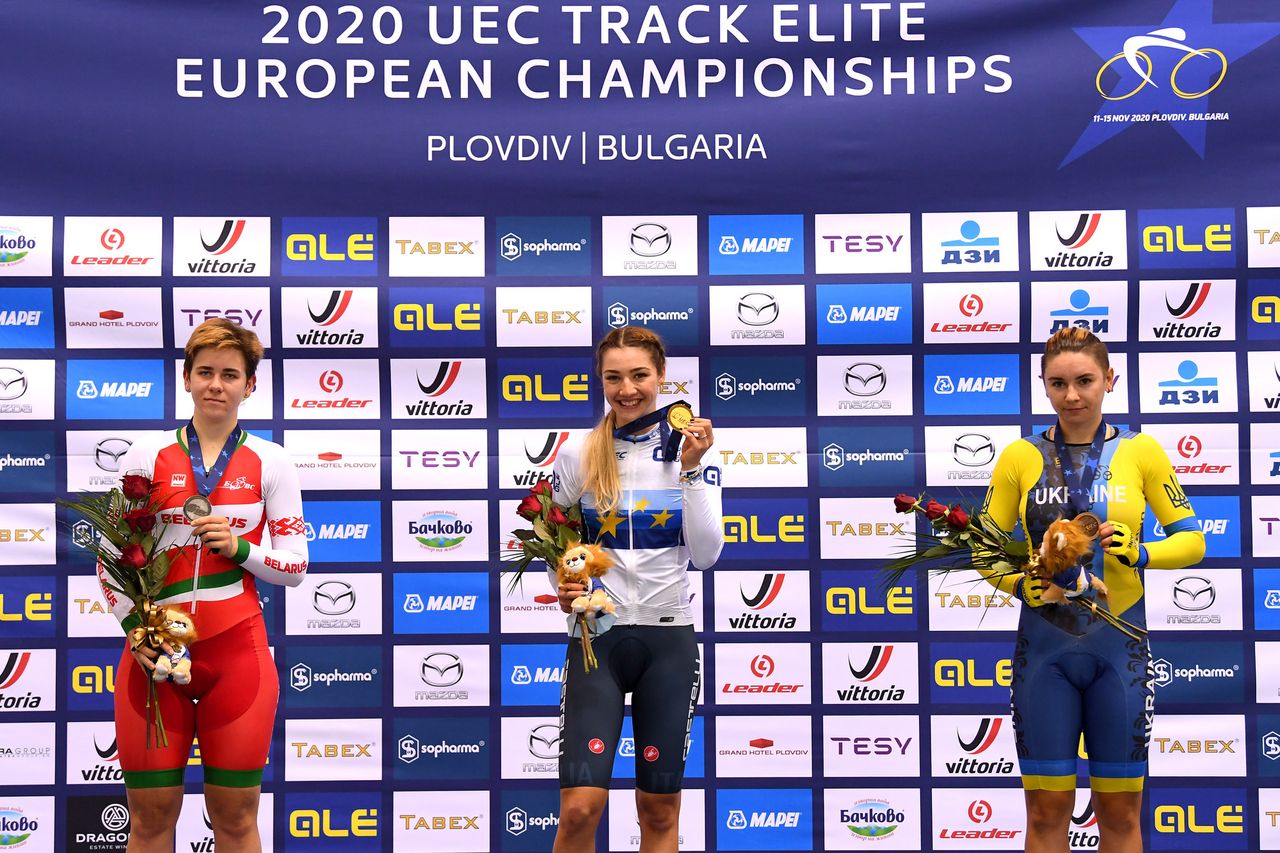 2020 UEC Track European Championships Plovdiv 1st Day 11112020 Women Scratch Martina Fidanza Italy photo Dario BelingheriBettiniPhoto2020