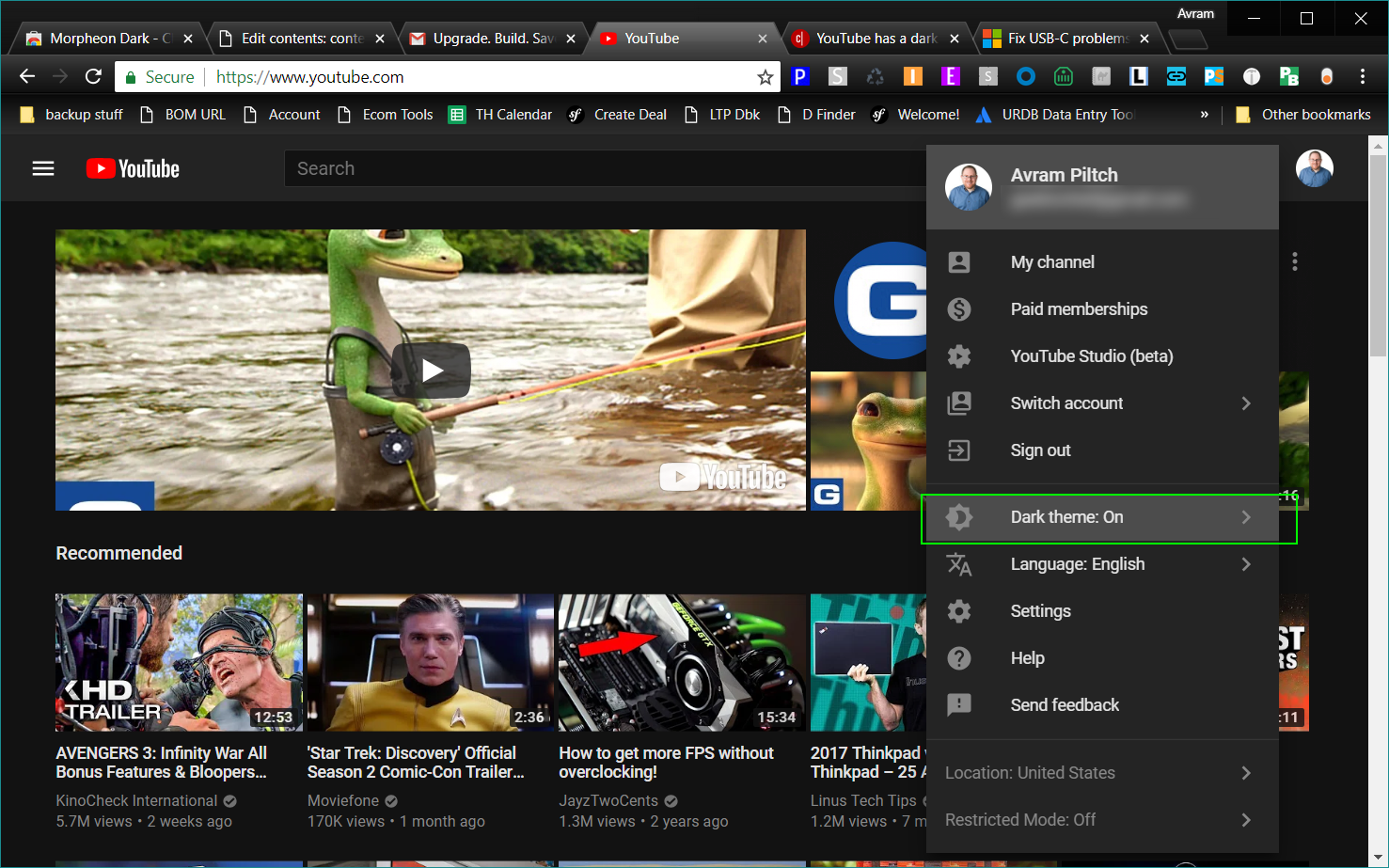 YouTube Dark Theme