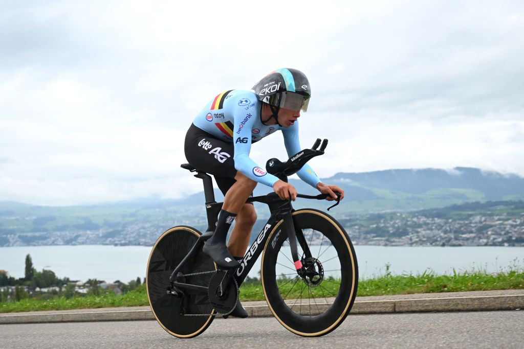 Alec Segaert (Belgium) during the elite men&#039;s time trial at the Zurich World Championships 2024