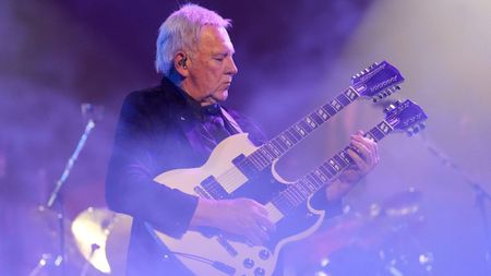Alex Lifeson of bnad Rush plays at the KIA Forum on Sunday, June 7, 2026 in Inglewood, CA. Opening night of the band's first tour since the death of former drummer Neal Peart in 2020.