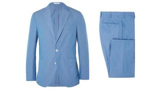 Boglioli blue slim-fit cotton suit