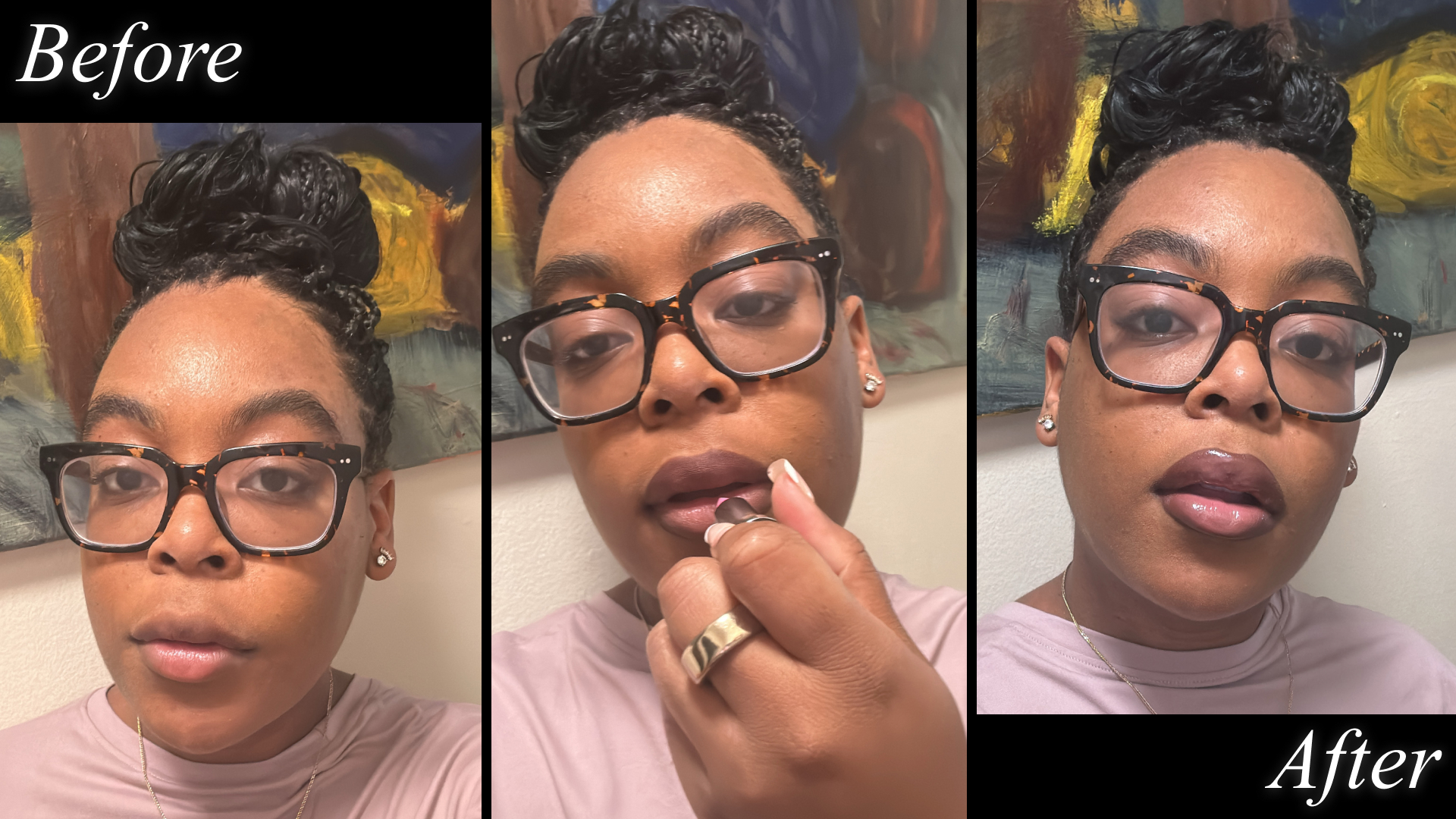 Ariel Baker testing MAC x JT lip kid