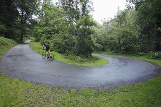 Cyclist on a rural road