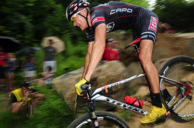 Brady Kappius (Clif Bar) streaking down a steep chute