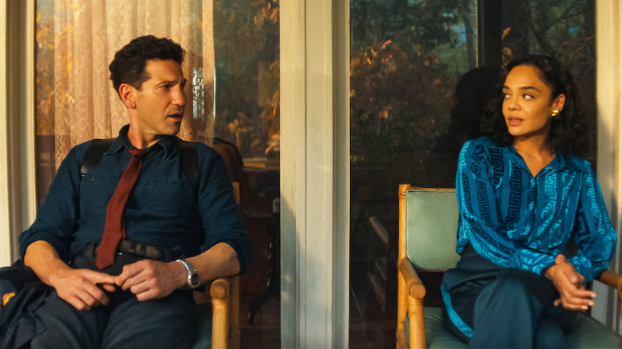 (L-R) Jon Bernthal as Jack and Tessa Thompson as Anna in Netflix's "His & Her"