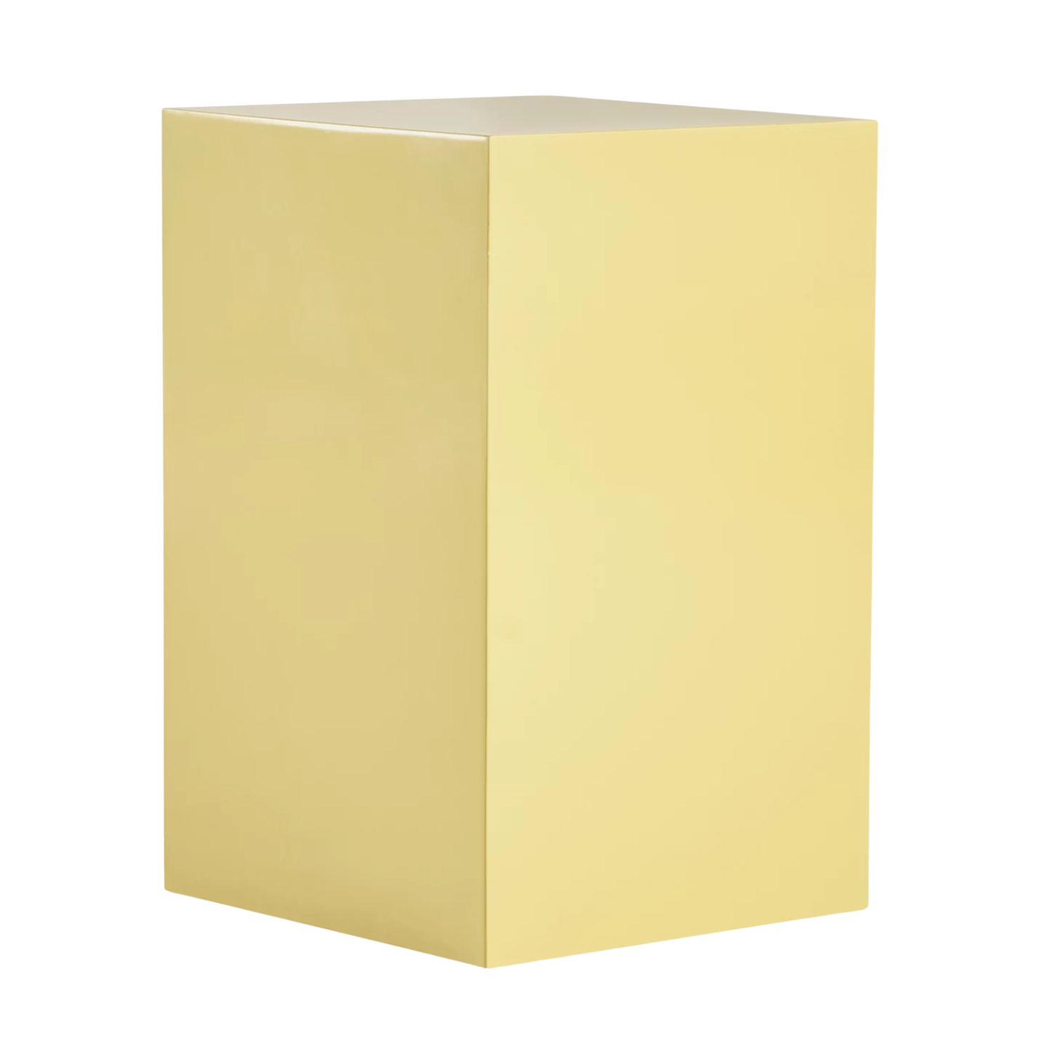 A creamy yellow block plinth