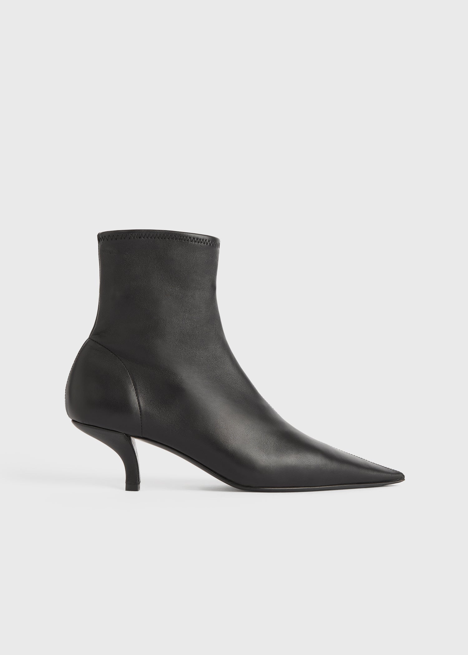 Nappa Heeled Sock Boots Black