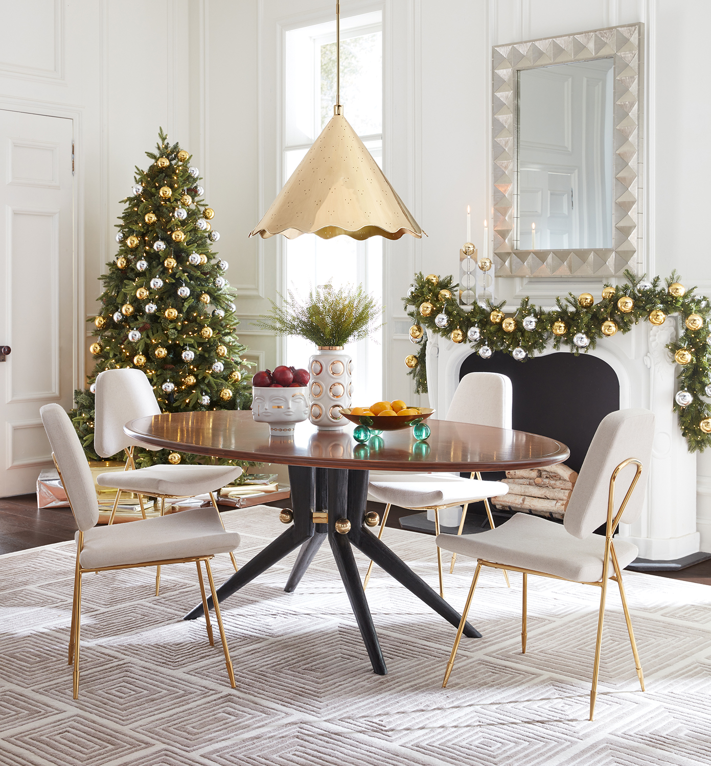 christmas tree trends metallic baubles