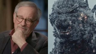 Steven Spielberg Stephen Colbert Interview and Godzilla in Godzilla Minus One