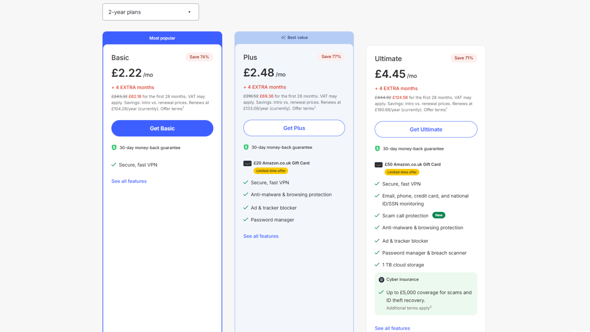 An image showing NordVPN exclusive deal plans in the UK