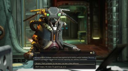 The Outer Worlds 2 respec dialogue option when talking to VAL