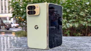 Pixel 10 Pro Fold shown in hand