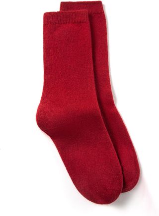 Embouro 100 Pure Cashmere Socks for Women and Men (us, Alpha, One Size, Regular, Regular, Red)