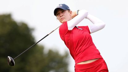 Nelly Korda hits a drive