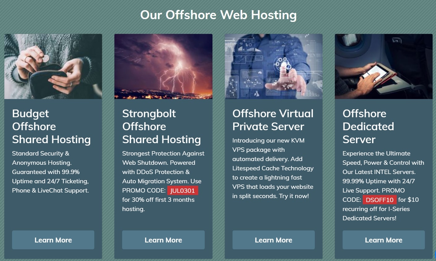 Shinjiru's options for offshore web hosting