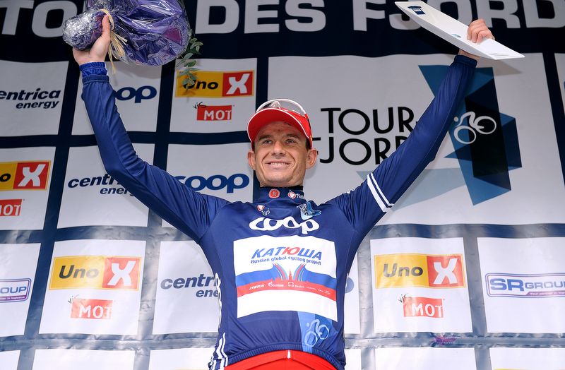 Alex Kristoff in the blue points jersey