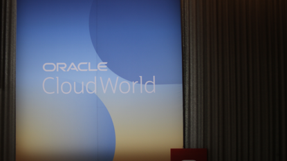 A sign at the Oracle CloudWorld conference (2022)