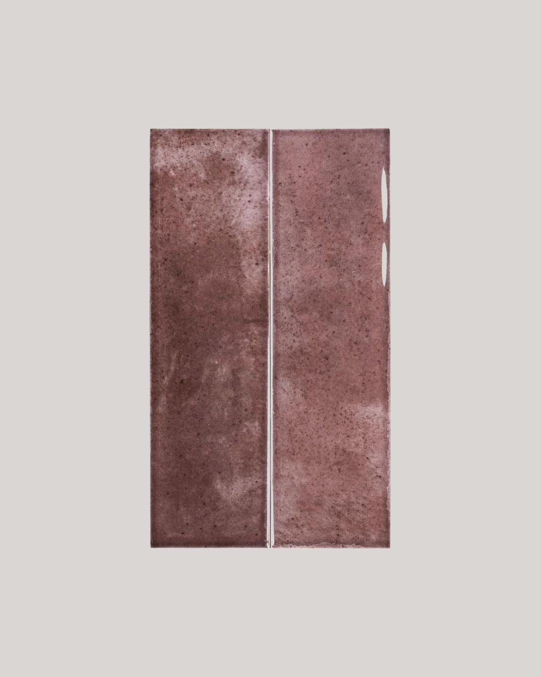 Precinct 14 Cagney glazed pink tile against pale beige background.
