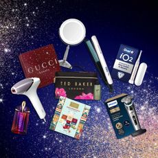 boots products on glitter background