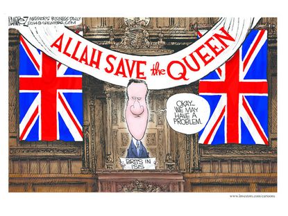 Editorial cartoon world ISIS Britain