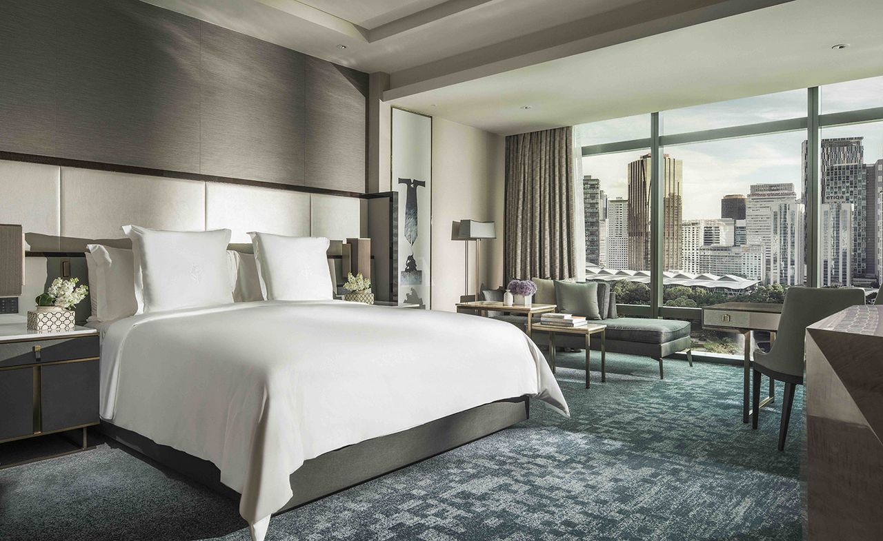 Guest room at Four Seasons Kuala Lumpur designed by Wilson Associates