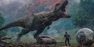 T-rex roaring in Jurassic World: Fallen Kingdom