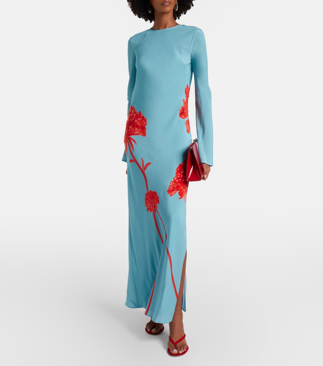 Amelie Floral Silk Cr&amp;ecirc;pe De Chine Maxi Dress