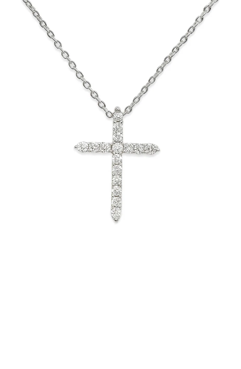 White Gold Cubic Zirconia Cross Necklaces