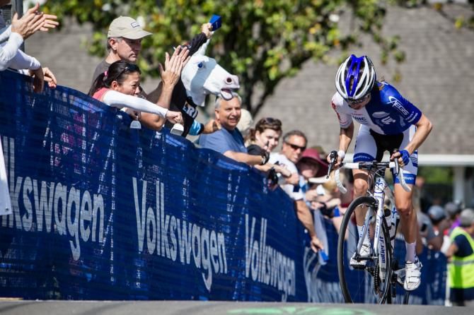 Katie Hall (UnitedHealthcare) on today&rsquo;s steep climb by herself