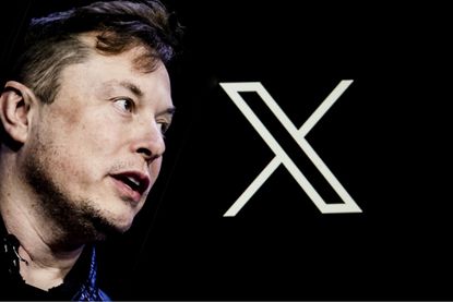 Elon Musk and the X logo
