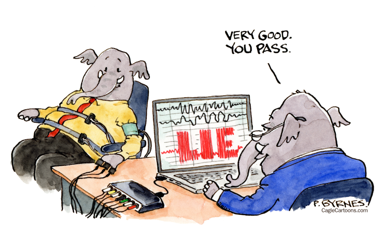 Political Cartoon U.S. gop lies