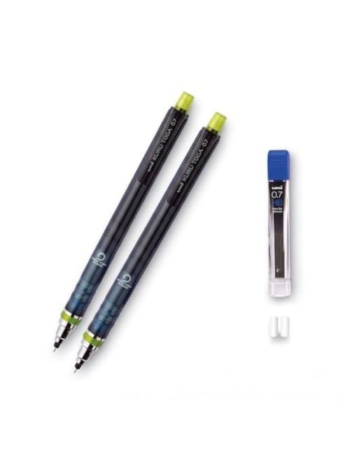 Kuru Toga Mechanical Pencil Starter Kit,0.7mm Hb#2,(pack of 2)