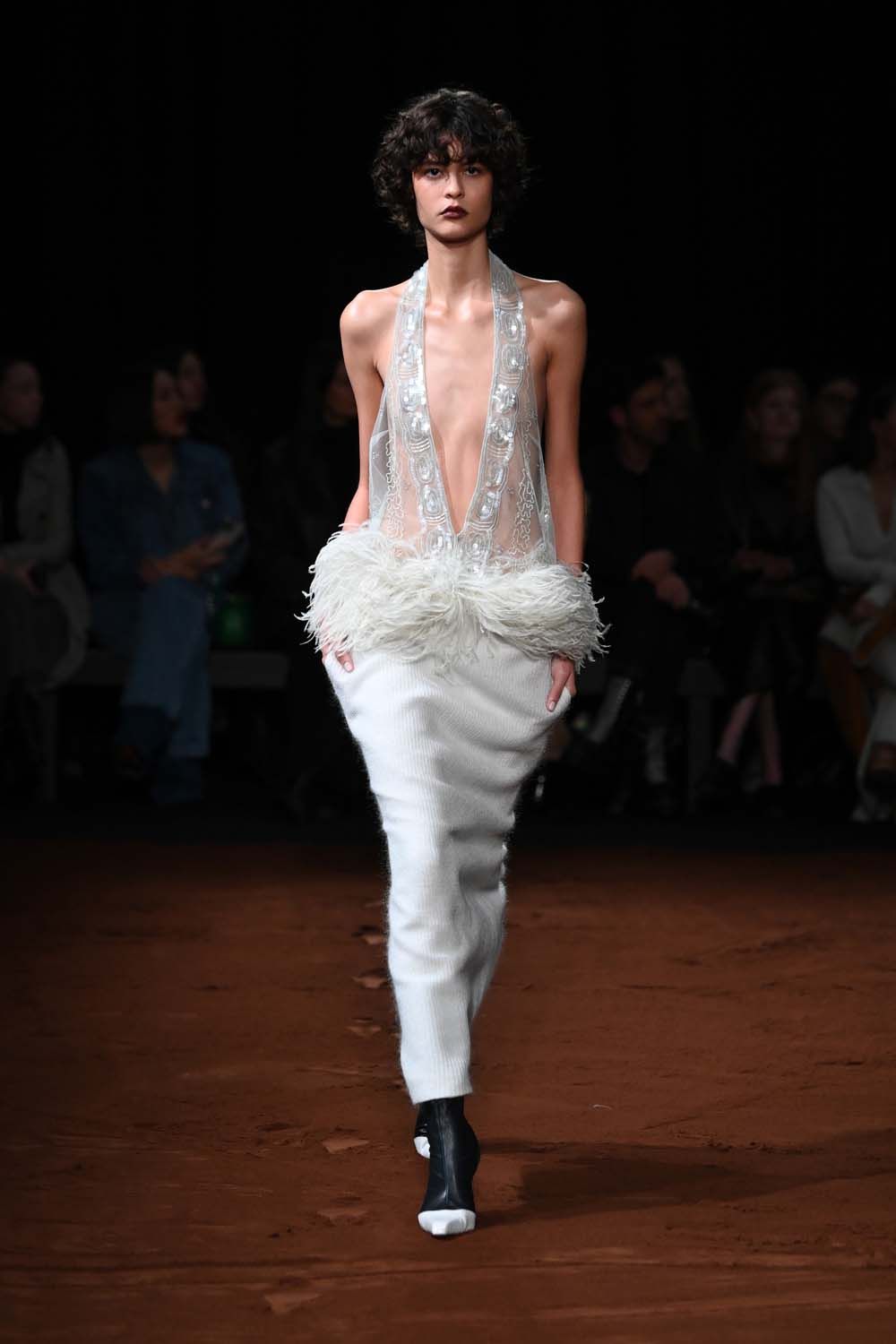 on the runway at London Fashion Week AW23
